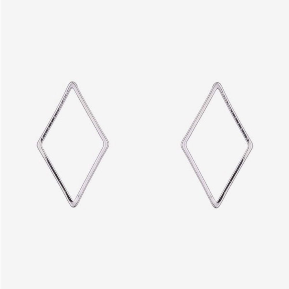 Silver Diamond Shape Stud Earrings
